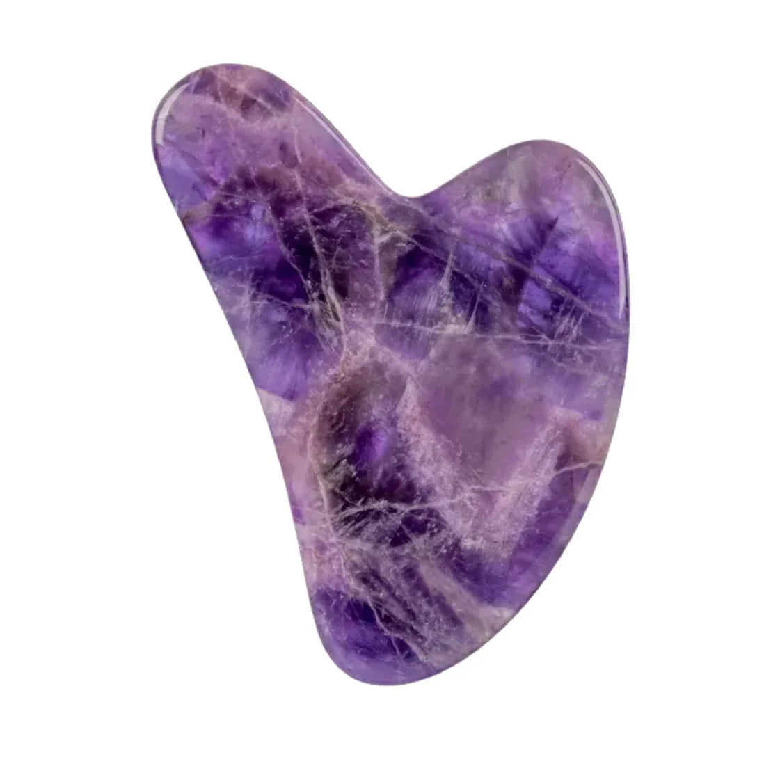 Quiet Stone Ritual — Amethyst Roller + Gua Sha Set